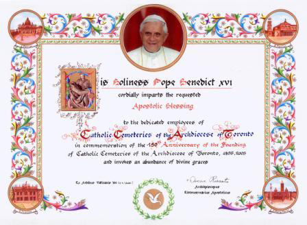 Wedding blessing certificate