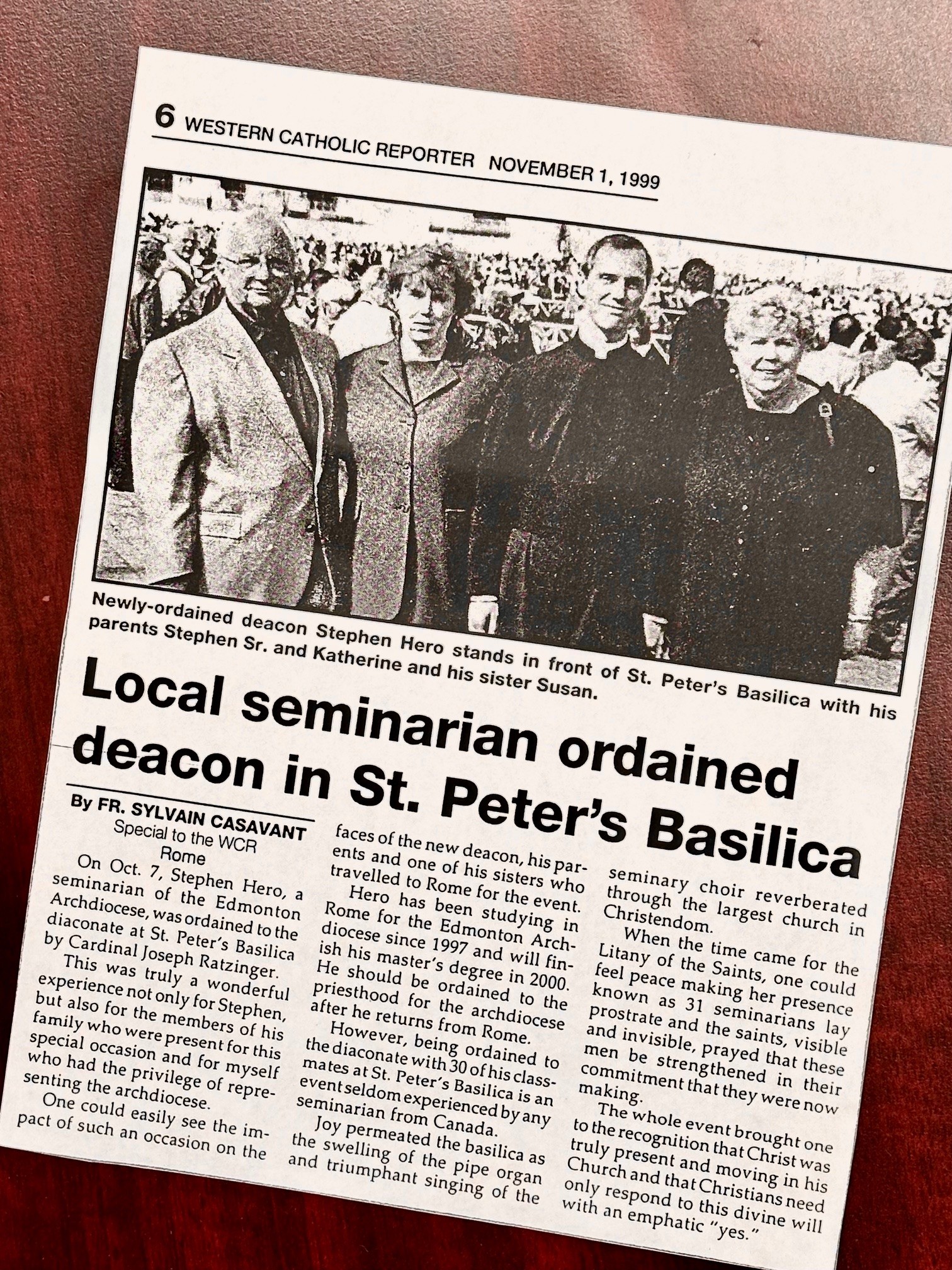 Catholic Register article on Deacon ABH